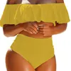 Maillots de bain pour femmes grande taille maillot de bain fendu bikini épaule plage imprimé léopard pour femmes soutien-gorge taille hauts