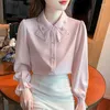 Women's Blouses Spring Cute Tops Preppy Style Vintage Japaneses Korea Design Button Elegant Formal Shirts A41