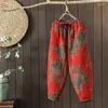 Women's Pants 23Women Quilted Cotton Winter Vintage Print Pockets Loose Female Tide Thick Warm Harem Wild