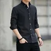 Men's Dress Shirts Clothes Business Male Top Black Shirt And Blouse With Pocket Plain Original Button Brand Designer Hipster Cotton Xxl