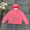 Lüks Kids Ceket Kapşonlu örgü astar bebek ceketleri 100-160 Yaz Güneş Koruma Giysileri Ekleme Tasarım Kız Kızlar Dış Giyim 24Mar
