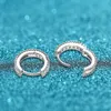 Smyoue D Kleur 0.14ct Hoop Earring voor Vrouwen Simulatie Diamanten Oorbel S925 Zilveren Bruiloft Verjaardag Valentijn Cadeau 240301