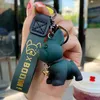 2024 New resin gradient method pitbull keychain creative bell dog key chain car bag pendant gifts wholesale