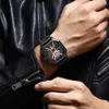 POEDAGAR Mode Mannen Horloges Luxe Chronograaf Lichtgevende Waterdichte Datum Man Horloge Vierkante Wijzerplaat Lederen Quartz Heren Horloges 240227