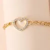 Charm Bracelets 2024 Valentine's Day Gift Crystal Jewerly Love Link Chain Hollow Out Heart Bracelet For Women