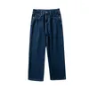 Men's Jeans 2024 Spring Men Korean Fashion Blue Pink White Streetwear Baggy Denim Trousers Straight Wide Leg Pants