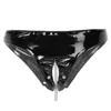 Mutandine da donna Mutandine da donna Erotic Crotchless Catena Donna Lingerie Ecopelle PVC Perizoma String Latex Fetish Intimo G-String Tangas Mujer Porn ldd240311