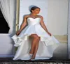 High Low Short Wedding Dresses Strapless Aline Simple Satin Beach Bridal Gowns Outdoor Wedding Gowns Custom Made vestido de novia1743758