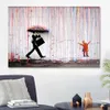 Farbe Regen Banksy Wand Dekor Kunst Leinwand Malerei Kalligraphie Poster Drucken Bild Dekorative Wohnzimmer Home Decor1234J