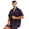 Mens Silk Satin Short Pajamas Set Pajama Pyjamas Set Sleepwear Set S M L XL 2XL 3XL 4XL 240227