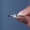 Кольца кластера GEM'S BALLET Июньский камень 5 мм Натуральный Радужный лунный камень Пасьянс Обручальное кольцо из стерлингового серебра 925 пробы