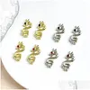 Nagelkonstdekorationer 10st/set Zodiac Dragon Metal Manicure Ornament Rhinestones Supplies Drop Delivery Health Beauty Salon Otgiy