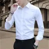 Camisa de vestido masculina camisa e blusa vermelho negócios masculino topo listrado roupas manga longa moda 2024 marca com mangas vintage original