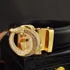 Riemen Hoge Kwaliteit Krokodil Spin Lederen Riem Mannen Luxe Metalen Gesp Designer Heren Echt Cinturon Dorado BrandBelts3326