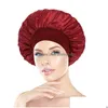 Muts/schedelmutsen Effen kleur Satijn Brede band Nachthoeden voor dames Dame Elastische slaapmuts Haarverzorging Modeaccessoires Muts Drop Dhmza