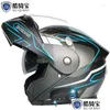 Мотоциклетные шлемы Мужские шлемы Fl Face Bluetooth Повышенная выносливость Противотуманные водонепроницаемые двойные линзы Крутые спортивные точки Appd Прямая доставка Aut Otp48