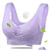 Camisoles Tanks Pure Cotton Slim Underwear Solid Color Breathable Bra Seamless Y Lace Sling Top Womens Fitness Lingerie Feminina Drop Otwke