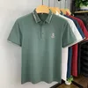 High end brand short sleeve POLO shirt Mens summer fashion embroidery High quality mercerized cotton breathable lapel T-shirt 240229