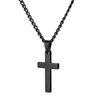 Pendant Necklaces Vintage Christian Amulet Religious Jesus Cross Necklace Crucifix Handsome Men Stainless Steel Chain Jewelry