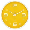 Grande relógio de parede digital silencioso nórdico criativo amarelo moderno casa simples clock208q