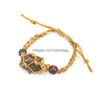 Bedelarmbanden Irregar Natuurlijk Kristal Steen Handgemaakt Gevlochten Verstelbare Kralen Touw Sieraden Mode Accessoires Drop Delivery €7.99