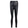 Capris InstaHot Faux Leather Legging Skinny Pencil Pant Women Matte Shine Thickened Winter Autumn Sexy Elastic Trousers Thickened Liner