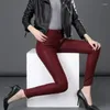 Calças femininas na moda marca leggings para outerwear vestindo outono cintura alta magro elástico apertado com pés pequenos