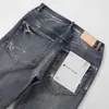 Jeans di marca viola da uomo in difficoltà nuovi pantaloni da uomo alla moda personalizzati leggings elasticizzati slim fit