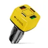 PD 20W 4 USB -billaddare Snabbladdningstyp C QC3.0 Laddare Flera portar för iPhone Xiaomi Huawei Telefonadapter Yellow