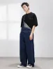 Streetwear da uomo retrò moda giapponese bavaglino di jeans dritti tuta jeans cargo tuta da uomo e da donna pantaloni a lunghezza intera