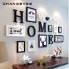 Europese Stype Home Design Bruiloft Liefde Po Frame Wanddecoratie Houten Fotolijst Set Muur Po Frame Set Wit Zwart257T