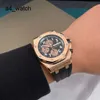 Ostatni luksus AP Watch Epic Royal Oak Offshore Series 26470or Rose Gold Black X Panda Talerz Krokodyl Pas Mense Timeeeping Fashion Sports Watch