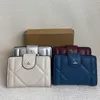 Luksurys projektant portfela torebka unisex karty Uchwyt karty Marka Casual Fashion Paftle Monety torebki Srebrny biały niebieski z pudełkiem