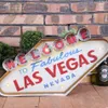 Las Vegas Decoration Metal Painting Welcome Signs Led Bar Wall Decor249u