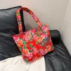 Canvas Bags Northeast Big Flower Bag Shoulder Rural Style Personalized Trend Ethnic Large Capacity Handbag