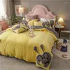 Bedding Sets Bed Linen Luxury Winter Coral Fleece Set Of Four Plus Sheet And Duvet Cover With Double Skirt Fashion