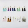 Dangle Oorbellen BOROSA Gouden Vergulde Natuurlijke Multi-soort Quartz Drop Earring Onregelmatige Trapeziumvormige Facet Voor Vrouwen Accessries Geschenken