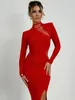 Casual Dresses 2024 Spring Elegant Chic Mesh Patchwork High Slit Long Party Dress Women's Bodycon See Through Zip-up Evening Red Black