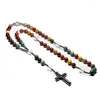 Pendentif Colliers Naturel Quartz Mookaite Perles Catholique Christ Rosaire Hématite Croix Collier Pour Femmes Hommes Méditation Mala Drop Del Dh0S3