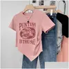 Damen T-Shirt T-Shirts Mode 2024 Frauen Tops Irregarity Frühling Sommer T-Shirt Weibliche Druckkleidung Y Crop Top Kleidung Casual Blou Othbx