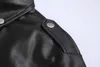 Läderjacka Slim Fit Stand Collar Pu Jacket Male Anti-Wind Motorcykel Lapel Diagonal dragkedja Jackor Män 240228