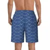 Men's Shorts Summer Gym Men Blue Seigaiha Print Running Japanese Waves Design Beach Y2K Funny Fast Dry Swim Trunks Plus Size