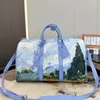 designväska ryggsäck tygväska duffle påsar unisex hangbag gogh oljemålning par totes lager kapacitet yttre axelväskor lyx varumärke kvinnor män