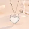 vネックレスLi Ming S925 Sterling Silver Devils Heart Necklace Y2K Neckghain Instagram