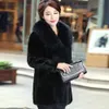 Fur For Collar Mink Women Haining Winter Mid Length Patchwork Coat 1857