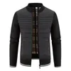 Men's Sweaters Patchwork Sweater Jacket Autumn Winter Warm Stand-up Collar Zipper Cardigan Male Clothing Casual Knitwear Coat