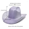 Bérets femmes violet Cowboy chapeau Western Fedora chapeaux dames mode rayé Cowgirls rose fête Jazz mariage Fedoras