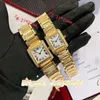 고급 골드 워치 탱크 여성 및 남성 디자이너 Panthere Watches Diamond Watch Woman Swiss Quartz 운동 패션 고품질 손목 시계
