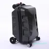 Suitcases 21 Inch Carry On Luggage Trolley Kids Sit Scooter Travel Suitcase Lazy Case