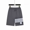 Kvinnors tvådelar byxor Thom Birucro Summer unisex färgvävd shorts för par klassiska fyra bar casual mångsidiga shorts